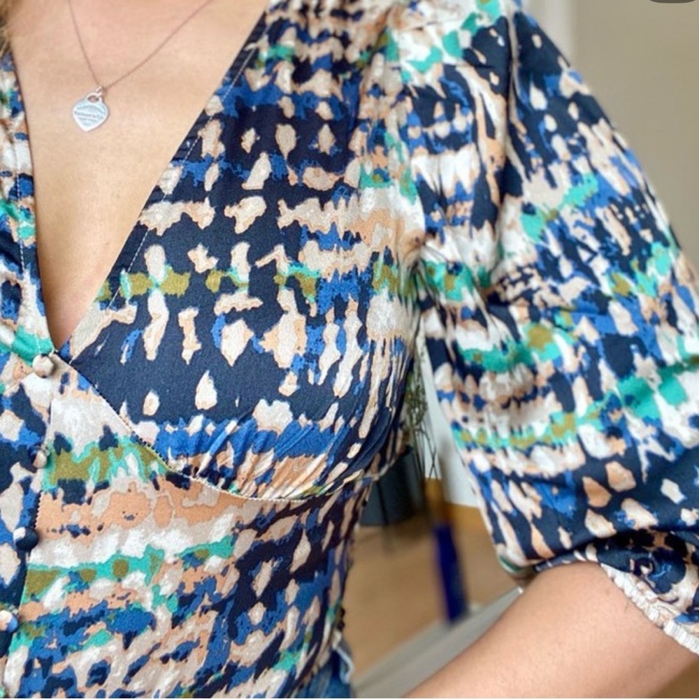 Vero Moda Multicolor Abstract Blouse S - Picture 7 of 8